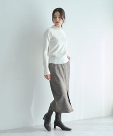 YECCA VECCA 袖口釦リブMIXニット