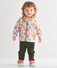 MIKI HOUSE HOT BISCUITS 【80-120cm】カラフルビーンズ 総柄ウインドブレーカー