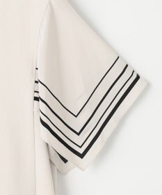 23区 【洗える】スカーフプリントコンビ スリーブデザイン カットソー