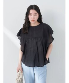 earth music&ecology コットンボイルフリルブラウス