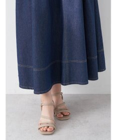 earth music&ecology フロントジップタックフレアスカート