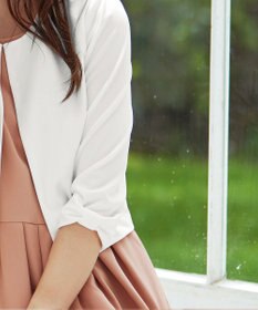 Tiaclasse L 【洗える】袖口リボンカットソーボレロカーディガン