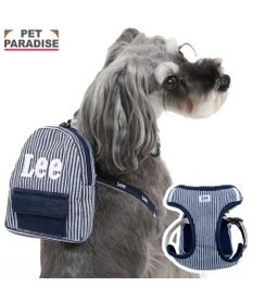 PET PARADISE Lee ヒッコリー ロゴ リュック付きハーネス ＳＳ 小型犬
