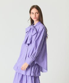 GRACE CONTINENTAL ストライプビッグボウブラウス