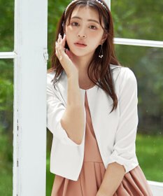 Tiaclasse L 【洗える】袖口リボンカットソーボレロカーディガン