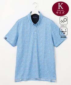 23区GOLF 【MEN/キングサイズ】【UVケア/吸水速乾】ギンガムチェックロゴ 半袖ポロシャツ