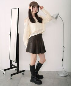 WEGO 【XS～Mサイズ】ヴィンテージライクPUプリーツスカパン