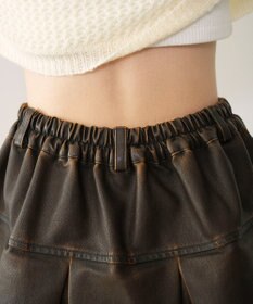 WEGO 【XS～Mサイズ】ヴィンテージライクPUプリーツスカパン