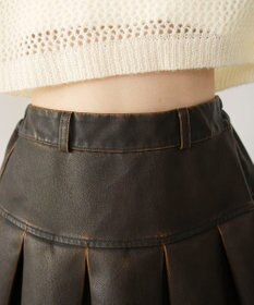WEGO 【XS～Mサイズ】ヴィンテージライクPUプリーツスカパン