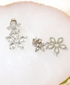 Tiaclasse ガラスダブルフラワーピアス