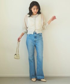 Feroux 【洗える】シアーカラー カーディガン