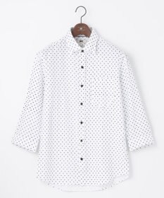 JOSEPH ABBOUD 【UVカット】オーガニックコットンプリッセ 七分袖シャツ