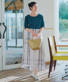 Tiaclasse L チュールレースチェックスカート