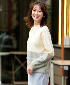 ANY SIS フェザーブロッキング ニット