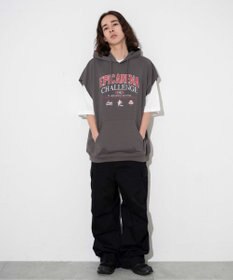 WEGO 【ユニセックス着用ITEM/手洗い可】ロゴノースリーブパーカー