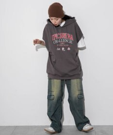 WEGO 【ユニセックス着用ITEM/手洗い可】ロゴノースリーブパーカー