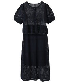 earth music&ecology ＳＥＴ２点レース編みペプラムカーデ＋スカート