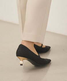 steppi 【洗える/撥水】パールヒール パンプス