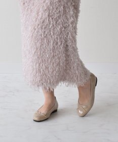 Bridget Birkin 【Bridget Birkin】スクエアトゥリボンレインフラットパンプス