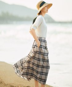 自由区 L 【カタログ掲載・洗える】シアーブライトチェック スカート