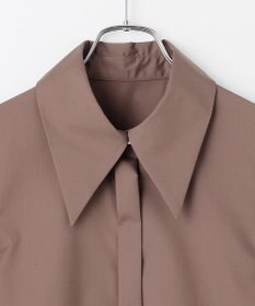 #Newans 【アイロンいらず】尖り襟ギャザースリーブブラウス