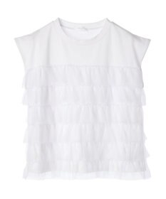 Green Parks フレンチスリーブチュールティアードプルオーバー