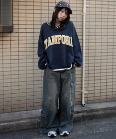 WEGO VネックグラフィックニットBIGプルオーバー