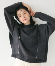 CRAFT STANDARD BOUTIQUE 洗える/ハンドステッチデザインニットプルオーバー