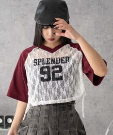 WEGO ラグランレースサイドドロストショートT