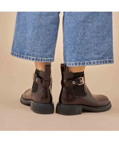 MODE ET JACOMO <carino>本革サイドゴアベルテッドショートブーツ