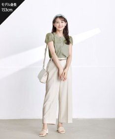 Tiaclasse L 【洗える】フレンチスリーブレースブラウス