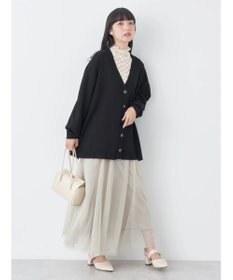 earth music&ecology サイドスリットルーズＶネックカーディガン