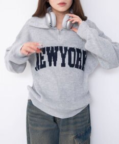 WEGO NEWYORKハーフジップニット