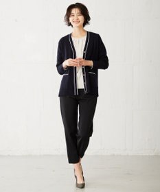 J.PRESS LADIES 【洗える】 レーヨンストレッチフルニードル カーディガン