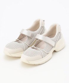 steppi ボリュームソール メリージェーン スニーカー グレージュラメ