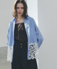 YECCA VECCA レースヘムロングシャツ
