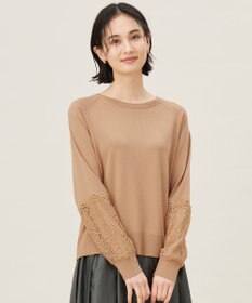 自由区 【洗える】レースコンビ ニット