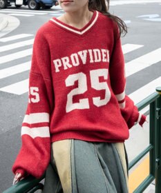 WEGO ナンバリングラインフラッフィーニット