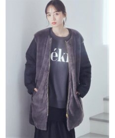 earth music&ecology ファー＆キルティングリバーシブルコート