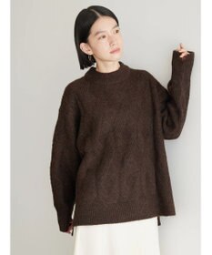 AMERICAN HOLIC Ｍｉｘヤーンモックネックケーブルニットプルオーバー