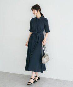 YECCA VECCA 【接触冷感】ベルト付きシャツワンピース