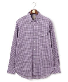 J.PRESS MEN 【KING SIZE】ギンガムチェック コットンネルジャージシャツ