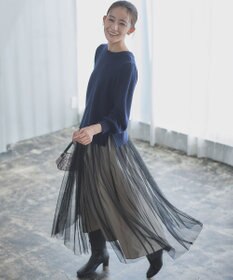 組曲 【8色展開・前後着用可】ウールカシミヤミックス パフスリーブ ニット