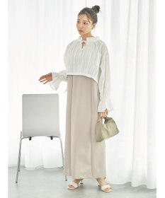 earth music&ecology ＳＥＴ２点ドビーショートブラウス＋キャミワンピース