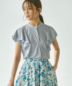 組曲 【UVケア】プレーティング天竺 パールボタンブラウス