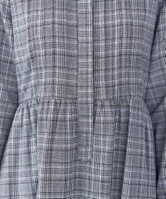 Tiaclasse 【洗える】バンドカラーチェック柄シャツワンピース