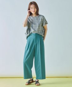 ANY 【洗濯機可能/ウエストゴム】美脚２タック ワイドパンツ