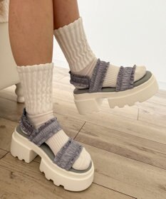 WEGO 厚底フリルギャザーサンダル