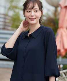 Tiaclasse 楊柳シアーバックリボンシャツ