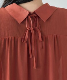 Tiaclasse 楊柳シアーバックリボンシャツ